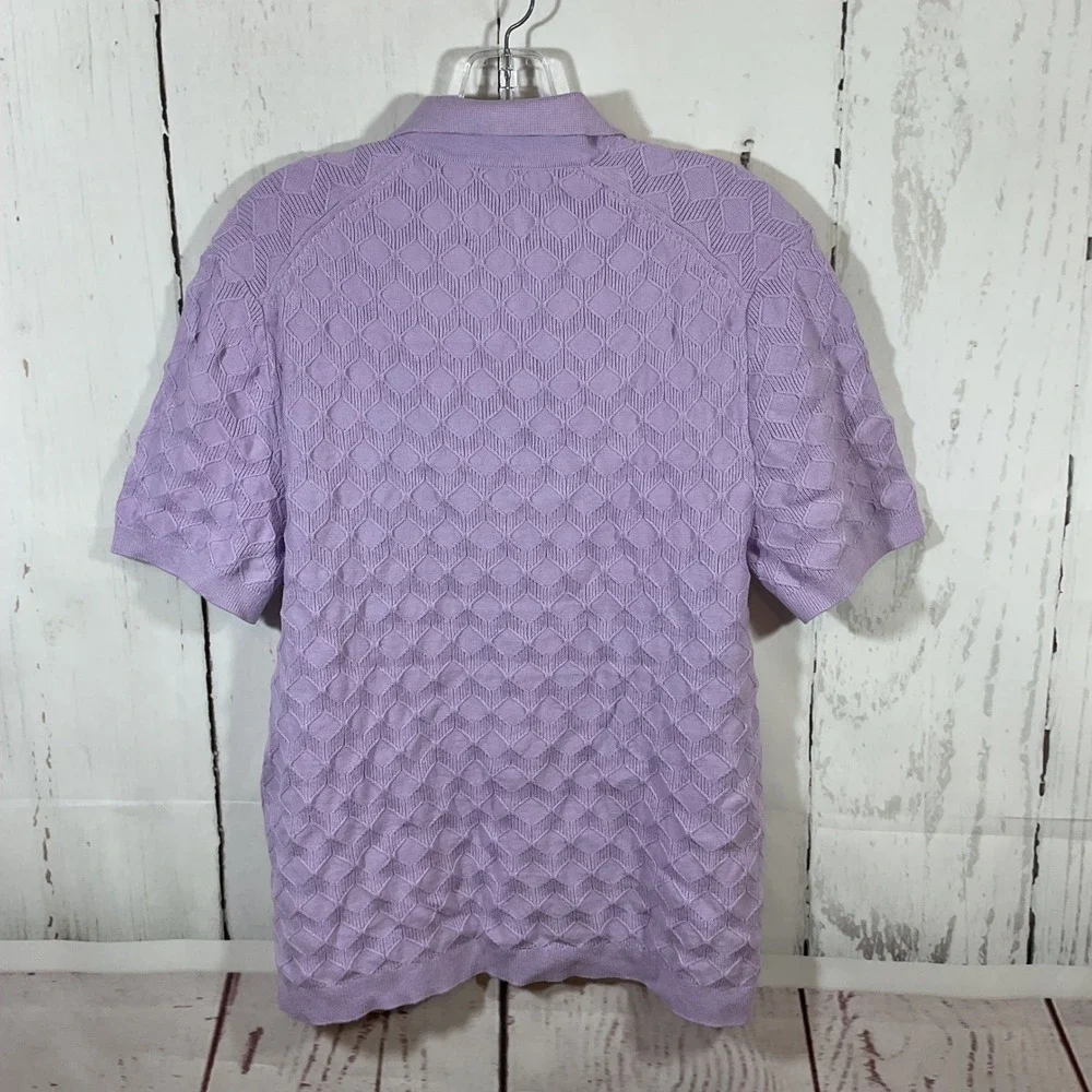 Abercrombie Fitch Stitch Button Through Sweater Polo Men‎ M Textured Knit Preppy
